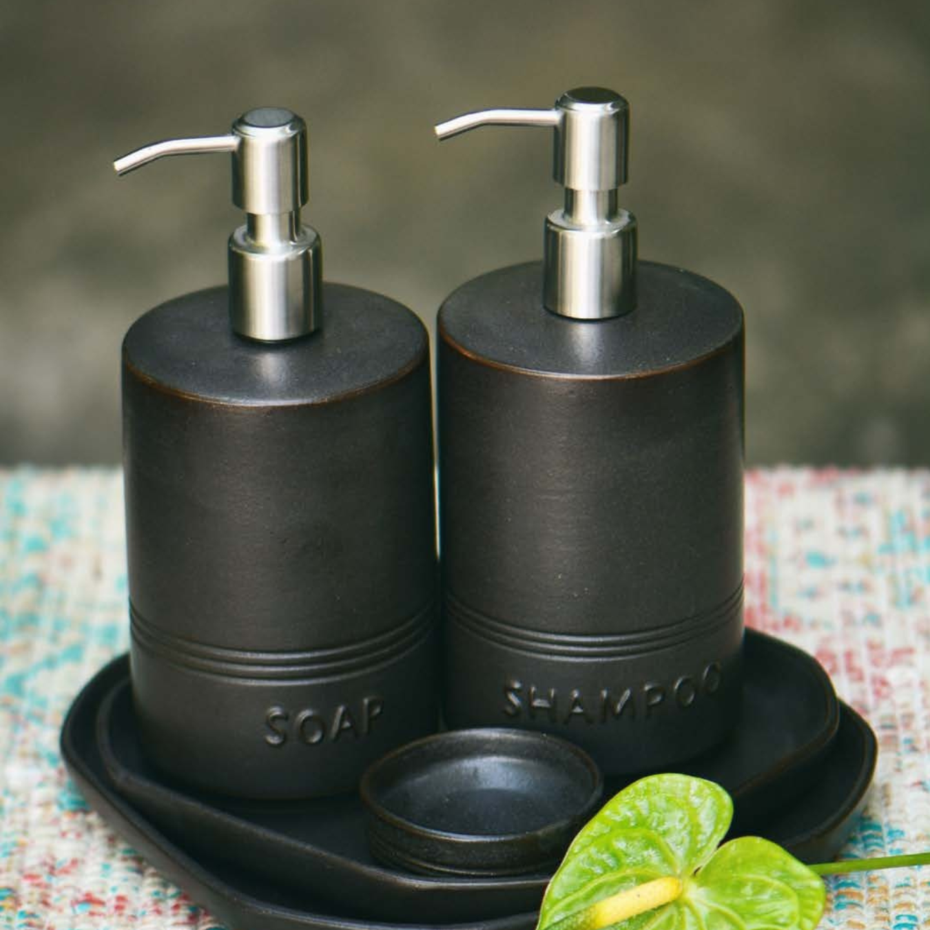  Bộ 3 bình đựng xà phòng vuông bằng kim loại 