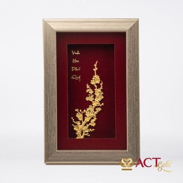 Tranh Cành Mai - Vinh Hoa Phú Quý Dát Vàng 24K