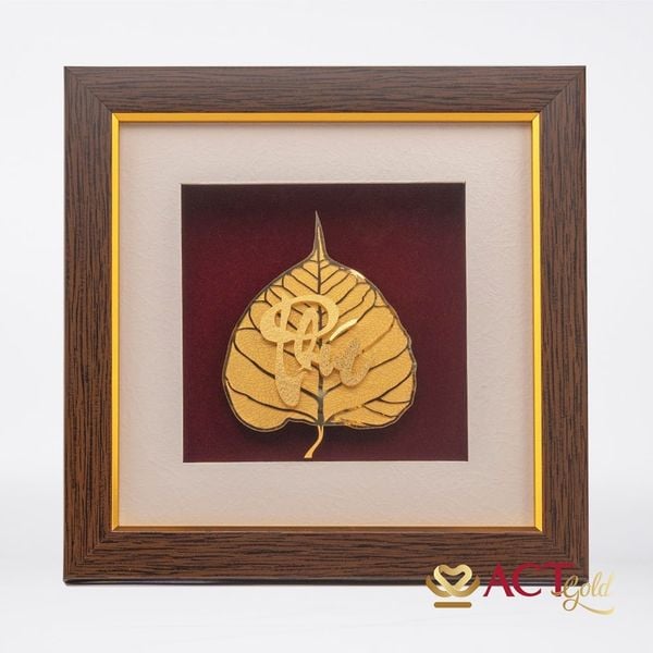 Tranh Chữ Phúc Lá Bồ Đề Dát Vàng 24K ACT GOLD ISO 9001:2015