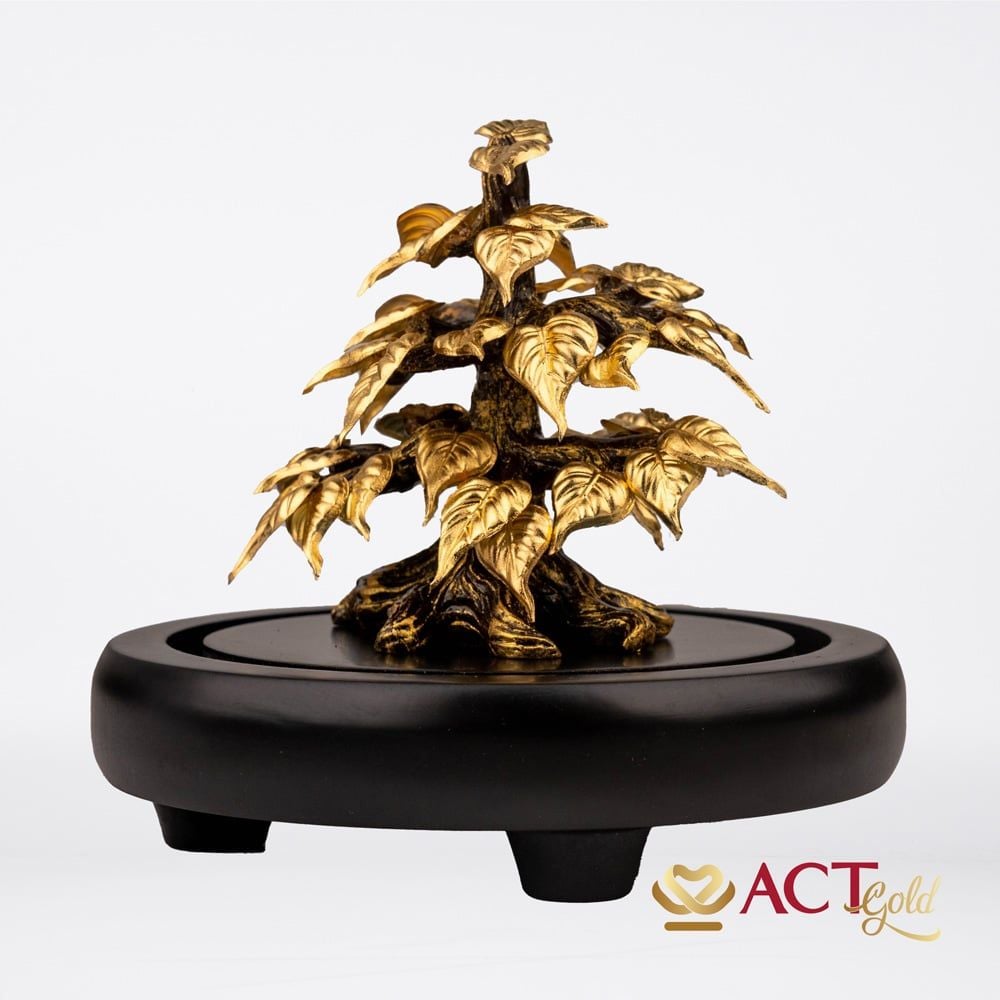 Quà tặng Cây Bồ Đề dát vàng 24k ACT GOLD ISO 9001:2015