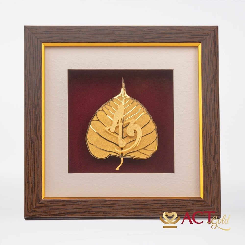 Tranh Chữ An Lá Bồ Đề Dát Vàng 24K ACT GOLD ISO 9001:2015