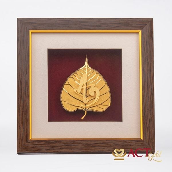 Tranh Chữ An Lá Bồ Đề Dát Vàng 24K ACT GOLD ISO 9001:2015