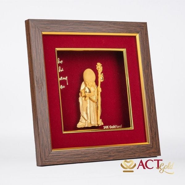 Tranh Ông Thọ Phúc Lộc Trường Sinh Dát Vàng 24K