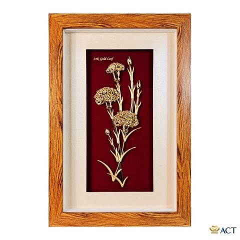Tranh Hoa Cẩm Chướng dát vàng 24k