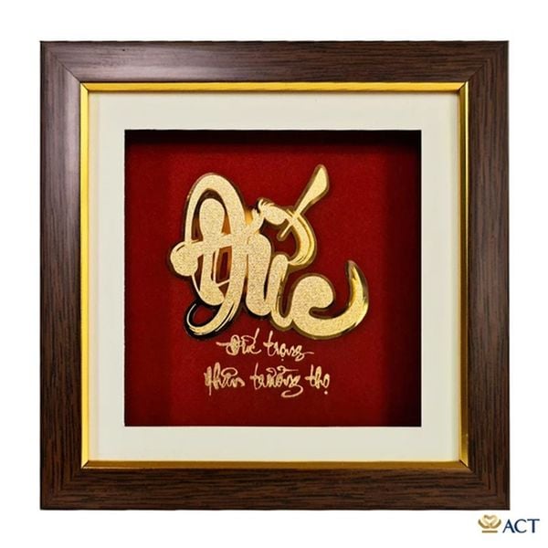 Tranh Chữ Đức - Răn Dạy Tu Thân Trích Đức Dát Vàng 24K