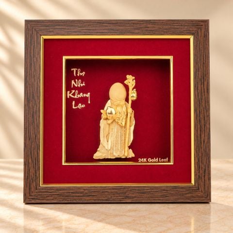 Tranh Ông Thọ dát vàng 24k