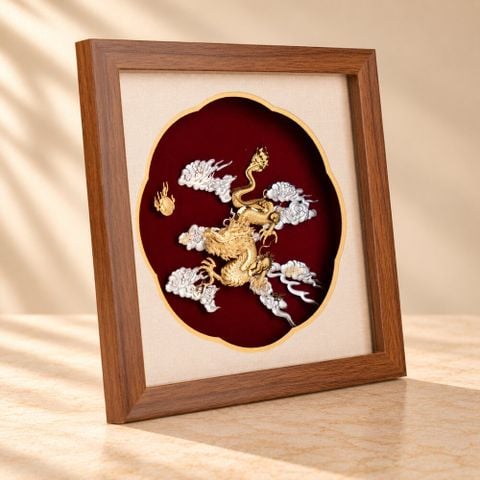 Tranh Rồng dát vàng 24k