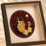 Tranh Đôi Chim Công Dát Vàng 24k (Mẫu 1)