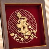 Tranh Rồng Phú Quý dát vàng 24k