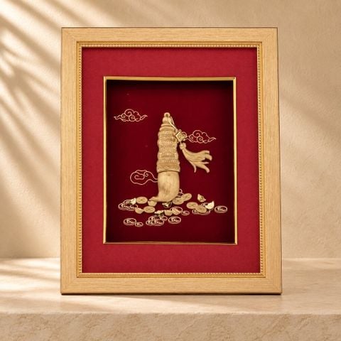 Tranh Bút Lông dát vàng 24k