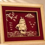 Tranh Thuyền dát vàng 24k