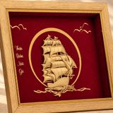 Tranh Thuyền dát vàng 24k