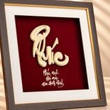 tranh thư pháp chữ PHÚC dát vàng 24k