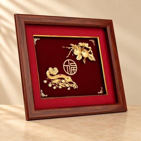 Tranh Gậy Như Ý dát vàng 24k