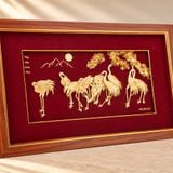 Tranh Tùng Hạc dát vàng 24k (Mẫu 1)