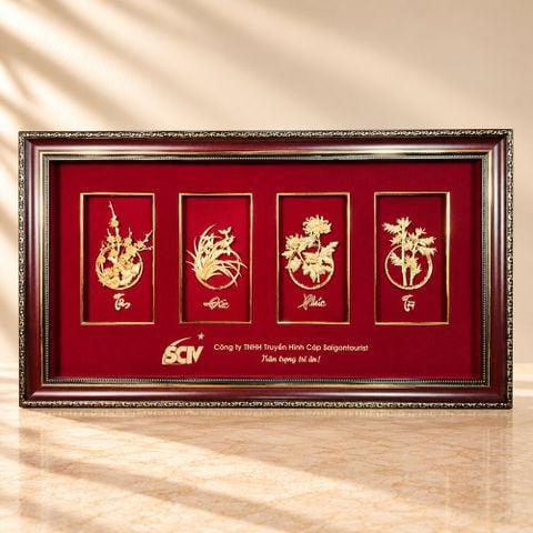 Tranh Tứ Quý Khung Tròn