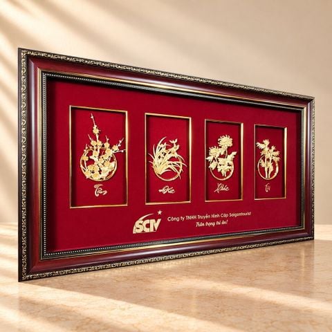 Tranh Tứ Quý Khung Tròn