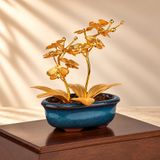 Chậu Lan 2 Cành dát vàng 24k