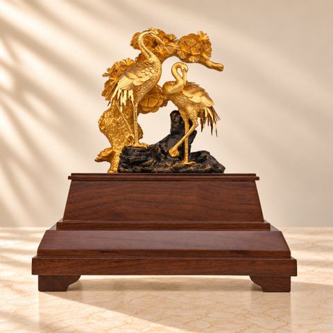 Tượng Chim Hạc dát vàng 24k (Mẫu 1)