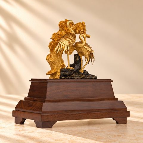 Tượng Chim Hạc dát vàng 24k (Mẫu 1)