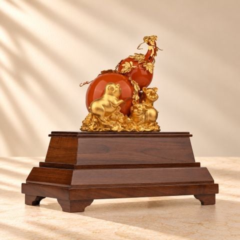 Tượng Hồ Lô Đỏ Heo Con