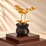 Chậu Lan 3 Cành dát vàng 24k