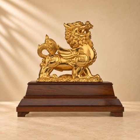 Tượng Tỳ Hưu dát vàng 24k