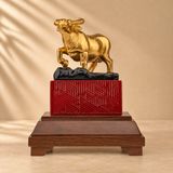 Tượng Trâu dát vàng 24k (Mẫu 10)