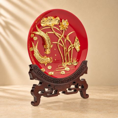 Đĩa Pewter Hoa Sen mạ vàng 24k