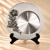 Đĩa Biểu Trưng Pewter Hoa Mẫu Đơn