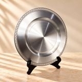 Đĩa Pewter Viền Hoa
