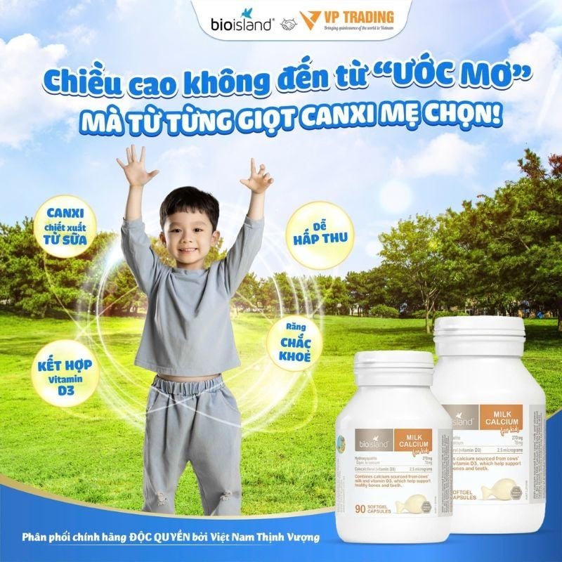 Canxi Bio Island Cho Bé – Bổ Sung Canxi Và Vitamin D3, Hỗ Trợ Phát Triển Chiều Cao Cho Trẻ Từ 7 Tháng Tuổi