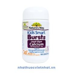 Nature's Way Bursts Calcium With Magnesium + Zinc, Viên Nhai Bổ Sung Canxi Cho Trẻ Từ 6 Tháng Tuổi