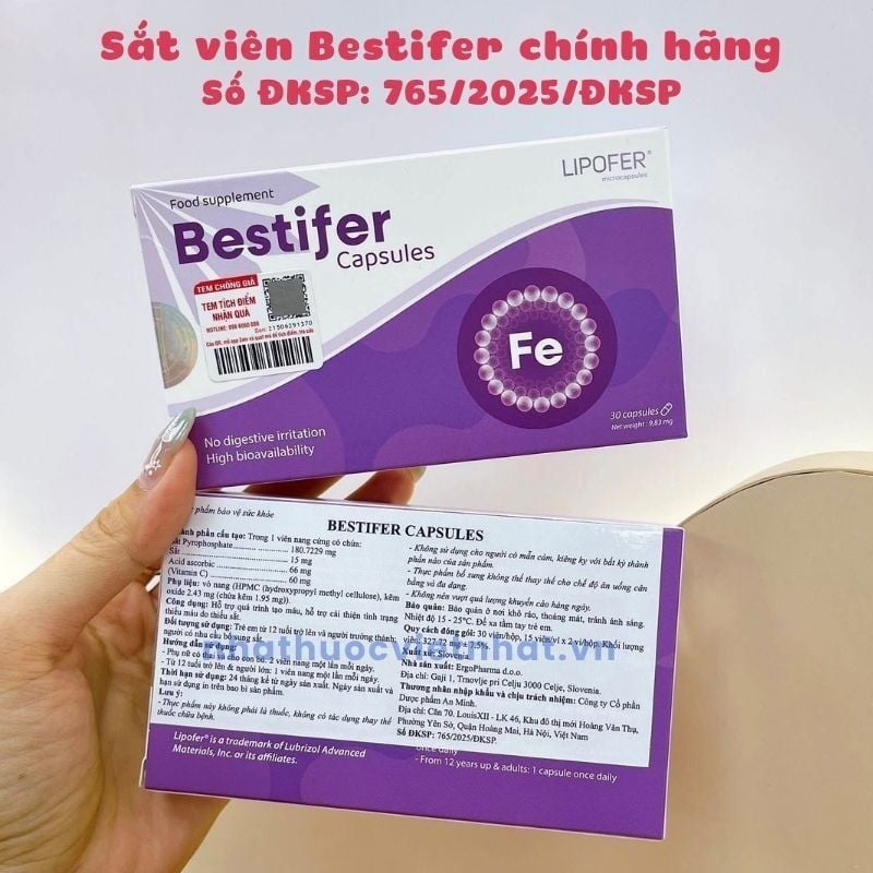 Sắt Viên Bestifer - Hỗ Trợ Giảm Nguy cơ Thiếu Máu Thiếu Sắt Cho Mẹ Bầu Và Sau Sinh