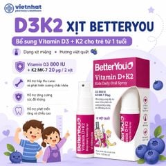 D3K2 Better You Dạng Xịt: Bổ sung vitamin D3K2 cho trẻ từ 1 tuổi, chai 15ml