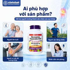 Webber Naturals Glucosamine Sulfate Chondroitin MSM (Glucosamine Webber) Nhập Khẩu Chính Hãng, Lọ 120 viên