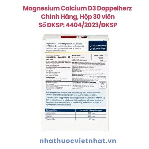 Viên Uống Magnesium Calcium D3 Doppelherz - Hỗ Trợ Xương Chắc Khỏe, Hộp 30 Viên