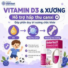 D3K2 Better You Dạng Xịt: Bổ sung vitamin D3K2 cho trẻ từ 1 tuổi, chai 15ml