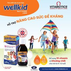 Wellkid Multivitamin Liquid: Bổ Sung Vitamin Tổng Hợp Cho Trẻ 4-12 Tuổi, Chai 150ml