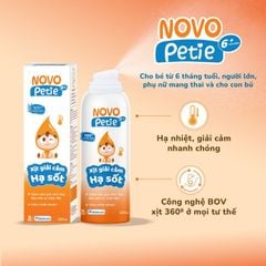 Xịt giải cảm hạ sốt Novopetie - Hỗ trợ hạ sốt, giảm khó chịu do cảm cúm cho trẻ từ 6 tháng tuổi