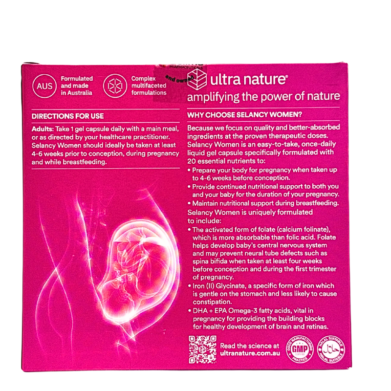 Ultra Nature Selancy Woman - Vitamin Tổng Hợp Cho Mẹ Bầu Và Sau Sinh, Nhập Khẩu Chính Hãng Từ Úc