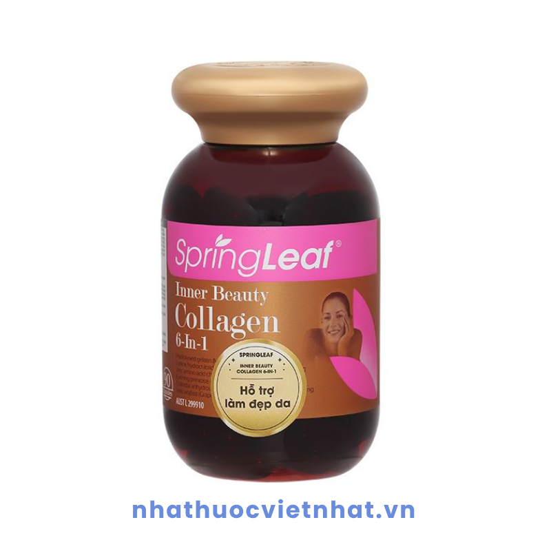 Springleaf Moisturezer SpringLeaf Collagen 6 in 1 Úc - Viên Uống Đẹp Da, Chống Lão Hóa