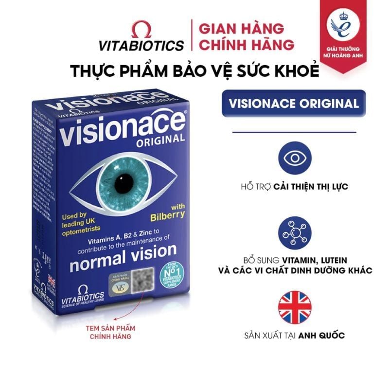 Visionace Original - Tăng Cường Thị lực, Hỗ Trợ Sức Khỏe Mắt Hiệu Quả