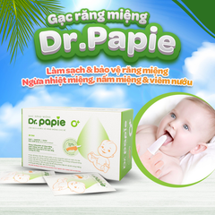 Gạc rơ lưỡi Dr. Papie giúp sạch lưỡi, nướu, răng hộp 30 gói