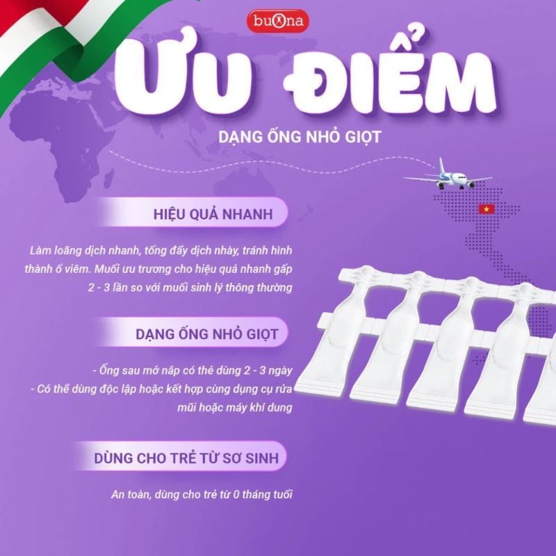 Nước Muối Ưu Trương Nhỏ Mũi Nebial 3% Flaconcini - Hỗ Trợ Giảm Nghẹt Mũi, Sổ Mũi Cho Trẻ Sơ Sinh