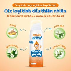 Xịt giải cảm hạ sốt Novopetie - Hỗ trợ hạ sốt, giảm khó chịu do cảm cúm cho trẻ từ 6 tháng tuổi