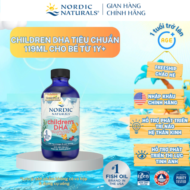 Nordic Naturals Children's DHA - Bổ Sung Omega-3, Hỗ Trợ Phát Triển Não Bộ Và Thị Lực Cho Trẻ Từ 1-6 Tuổi