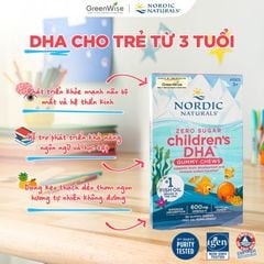Kẹo Dẻo DHA Nordic Naturals, Hỗ Trợ Phát Triển Não Bộ Và Thị Giác Cho Trẻ Từ 3 Tuổi