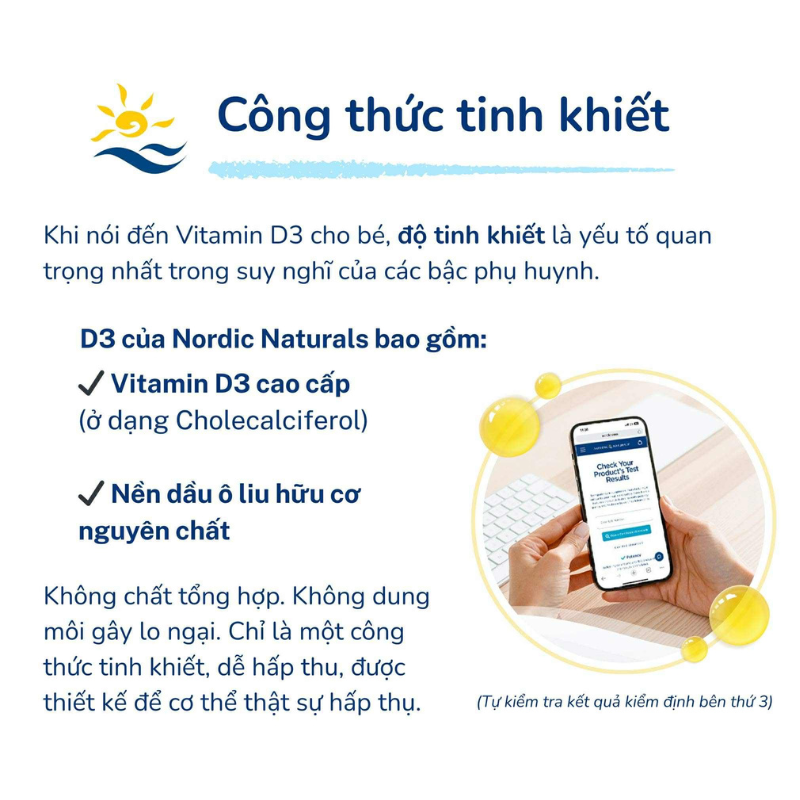 D3 Nordic Naturals Chính Hãng, Bổ Sung Vitamin D3 Cho Trẻ Sơ Sinh Giúp xương Chắc Khỏe