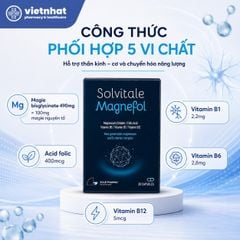 Solvitale Magnefol (Magie Xanh) - Hỗ Trợ Giảm Căng Thẳng, Cải Thiện Giấc Ngủ, Hộp 30 Viên